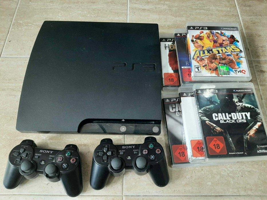 PlayStation 3 с два джойстика + 6 игри