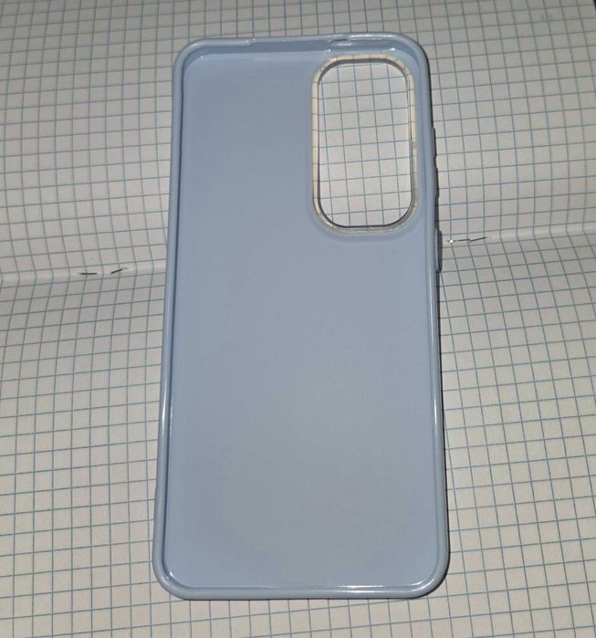 Чехол на Samsung S24. Голубой с блестками.