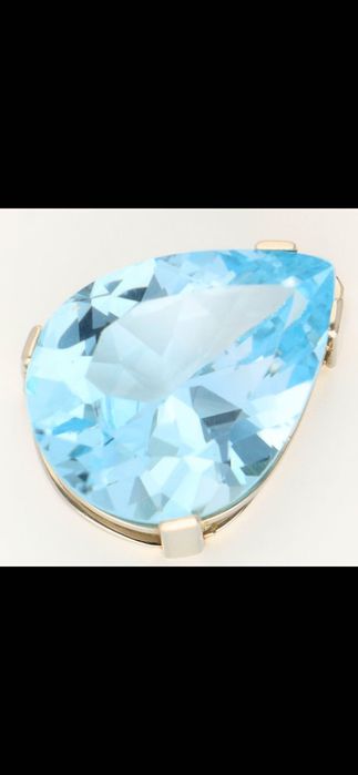 Pandantiv aur alb 14ct cu topaz