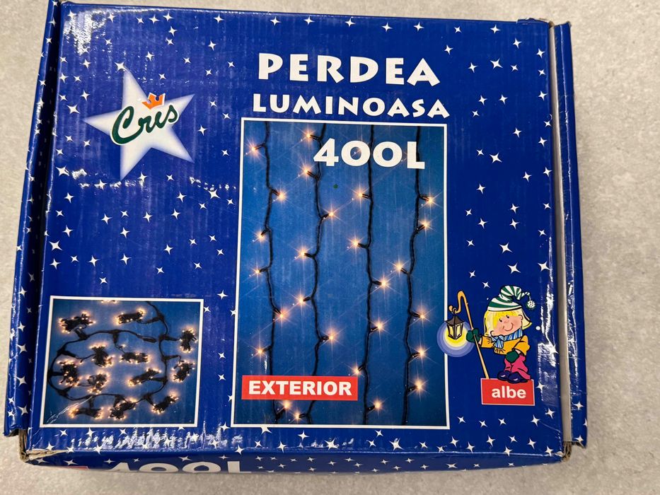 instalație luminoasă de Crăciun, tip perdea   1,80 m  x  2 m, alb cald