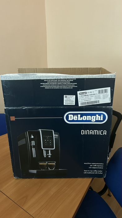 автоматичен кафеавтомат De'Longhi Dinamica ECAM 350.15.B в черен цвят.Основни характеристикиМощност: 1450 WНалягане на помпата: 15 бара