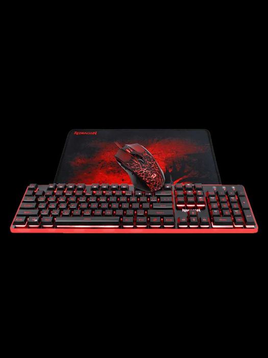Набор Redragon S107 3-в-1 мышь, клавиатура и коврик RUS/ENG