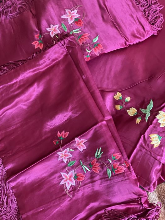 Покрывало шелк с 2 наволочками СССР