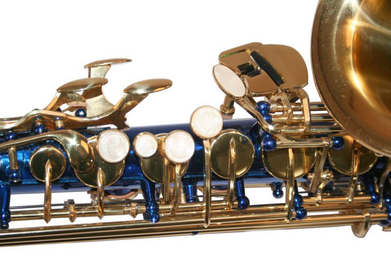 Saxofon Sopran curbat Karl Glaser ALBASTRU+AURIU NOU Sopranina Si b