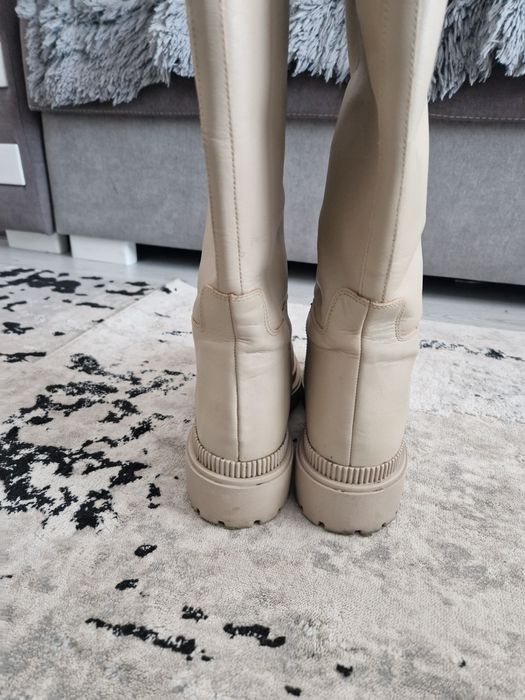 Cizme de piele pana la genunchi H&M