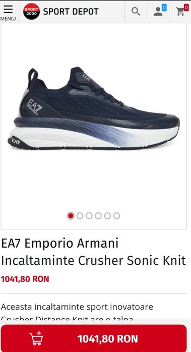 Vând sneakers EA7 Emporio Armani – model Crusher Distance, mărime 43