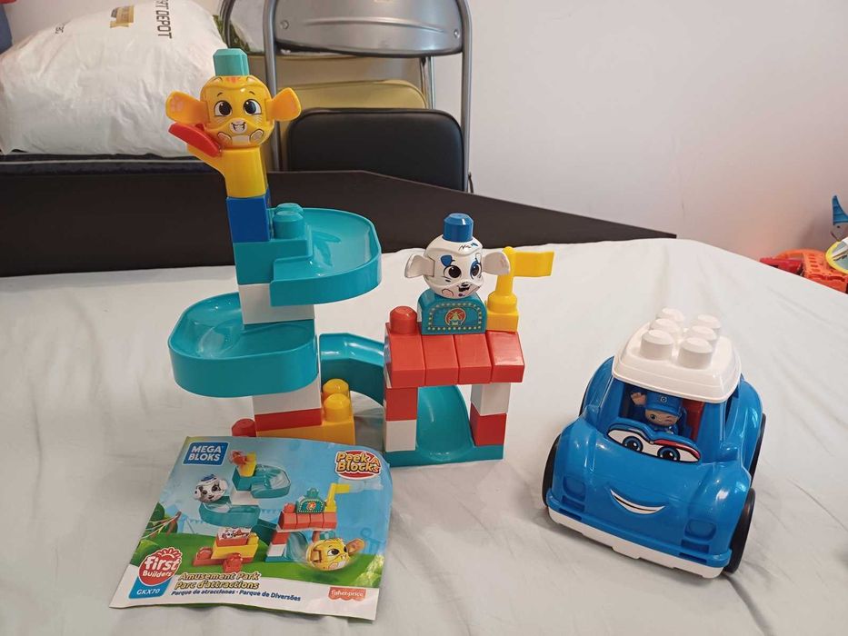 Fisher price кула писта с кубчета за сглобяване + кола