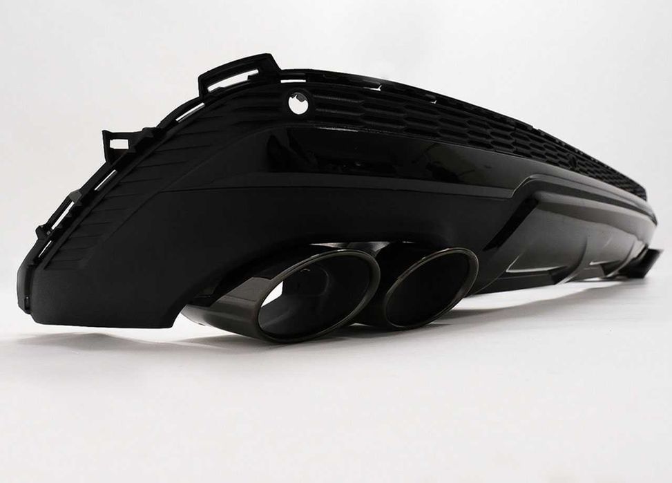 Difuzor Bara Spate Evacuare Dubla Audi Q7 4M Facelift SQ7 Black Negre