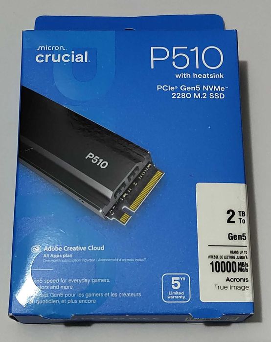 SSD Crucial P510 2TB PCIe Gen5 NVMe 2280 M.2
