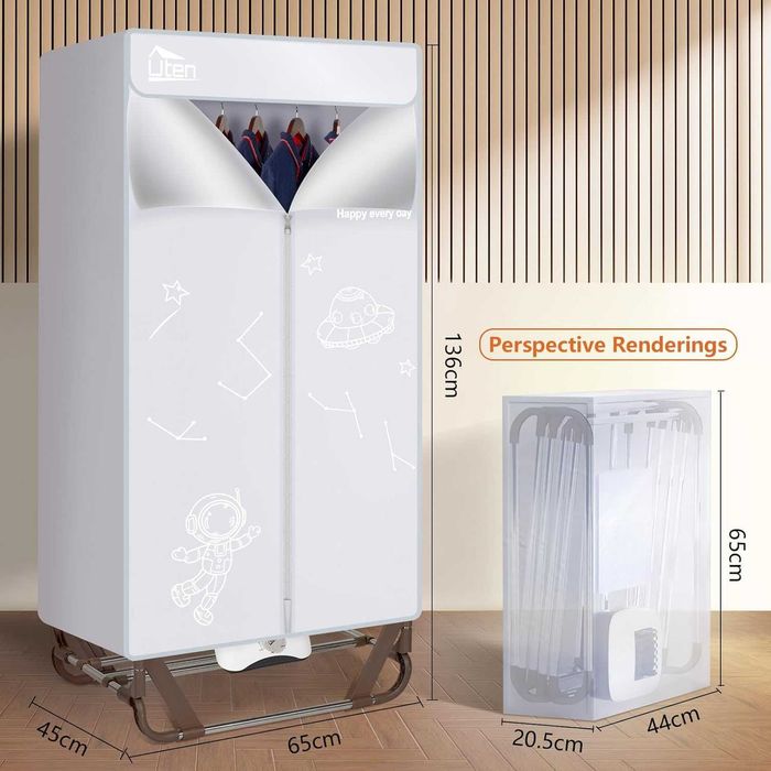 Електрическа преносима сушилня за дрехи Uten, 2-етажна, 1500w