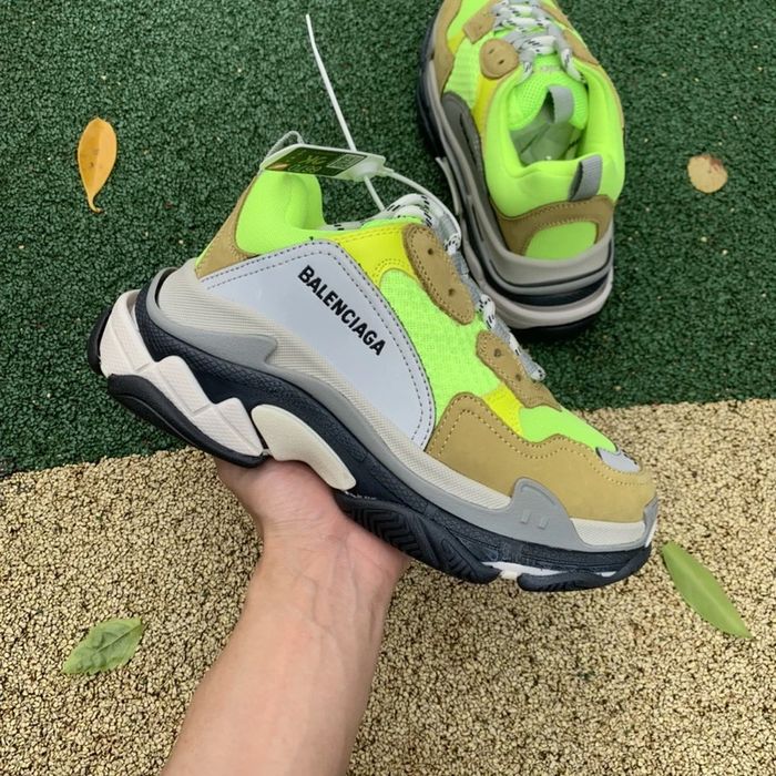 Balenciaga Triple S - Tan/Dark Green/Lime