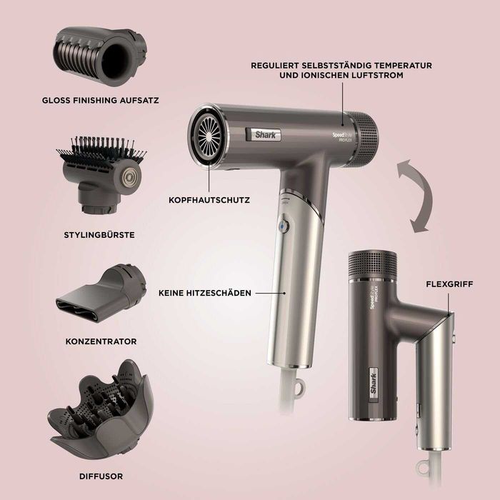 Сешоар Shark SpeedStyle Pro FLEX HD542EU 4в1, 1750W, Йонизация