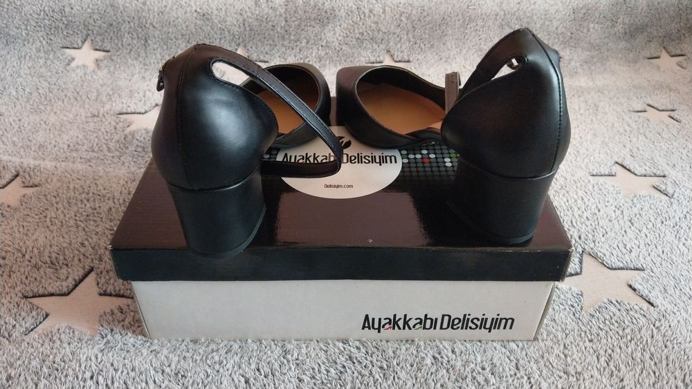 Vand pantofi cu toc Delisiyim Ovis Negru, piele naturala