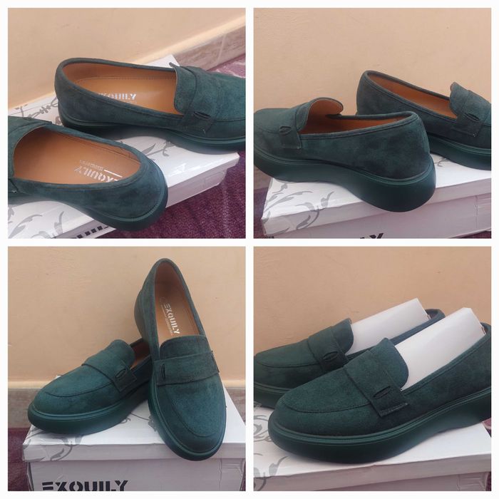 Зелени  дамски мокасини