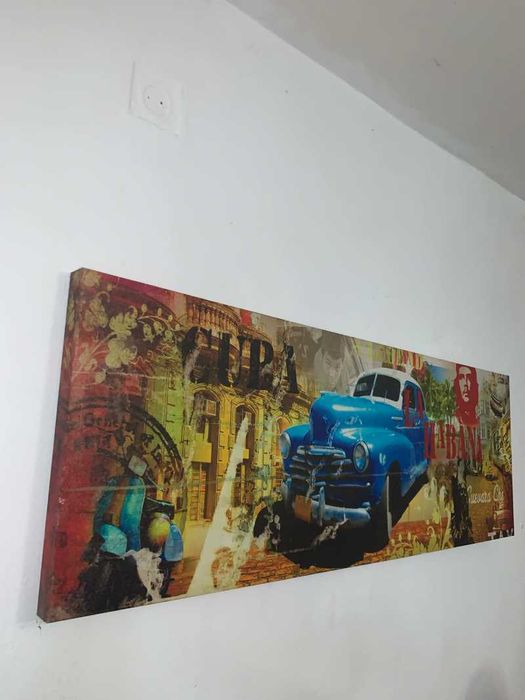 Tablou litografie in rama de lemn decor atelier auto