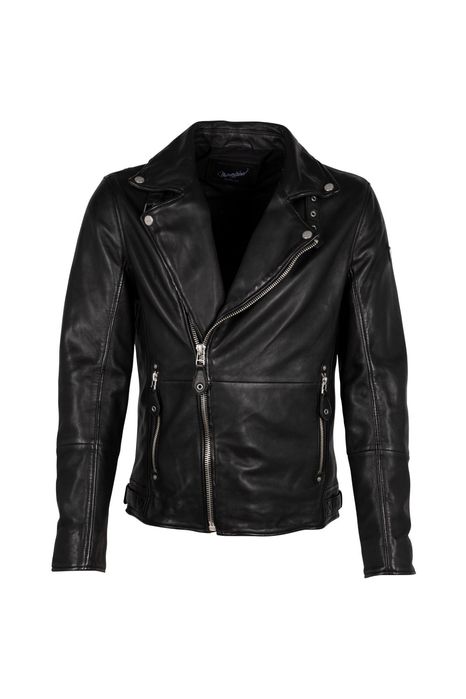 Geaca de Piele Barbati Mauritius Neagra Mavric