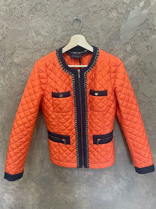 Пролетни якета - оранжево и черно от естествена кожа