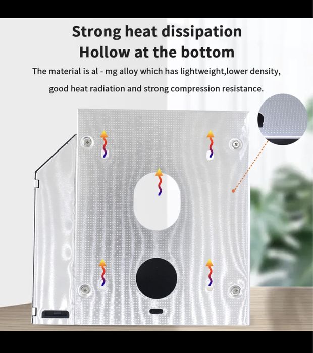 HDD/SSD Caddy Aluminiu 9,5 mm
