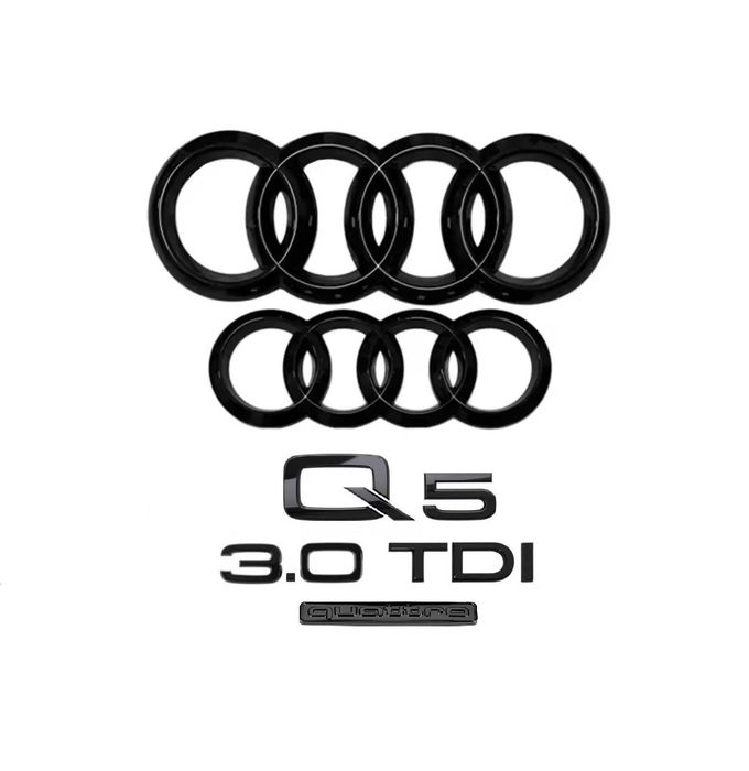 SET embleme AUDI Q5  3.0 TDI  Quattro fata - spate / inele - cercuri