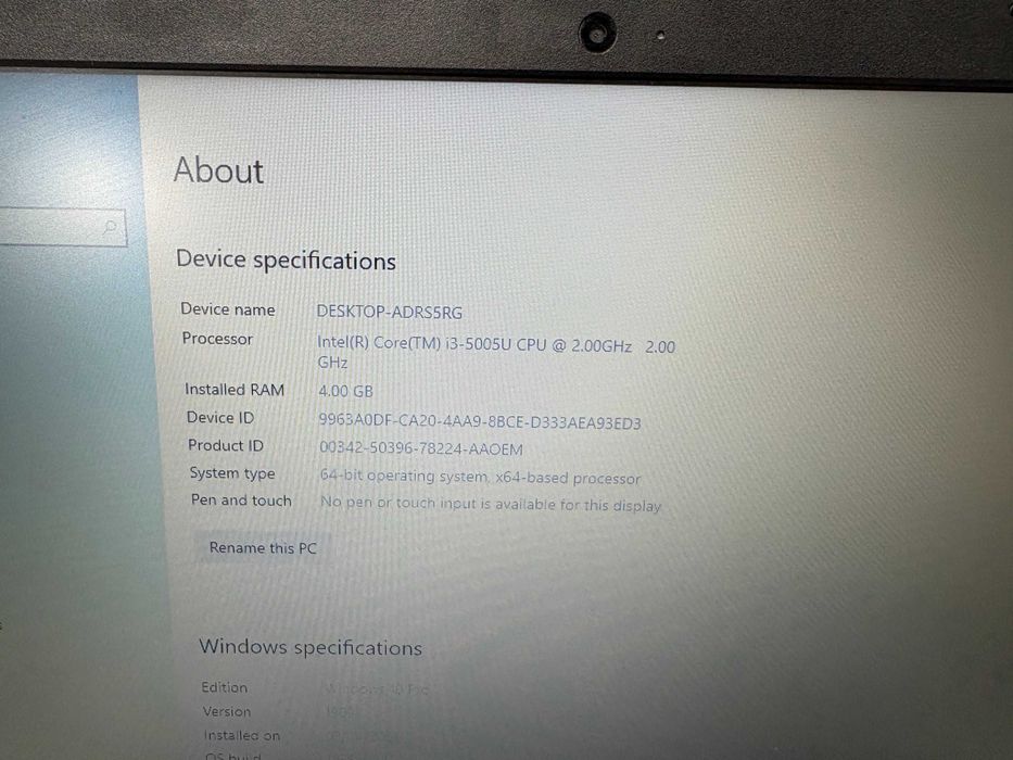 Лаптоп - Lenovo B50-50, Intel core i3 5005U RAM 4GB DDR3,HDD 512GB /L1