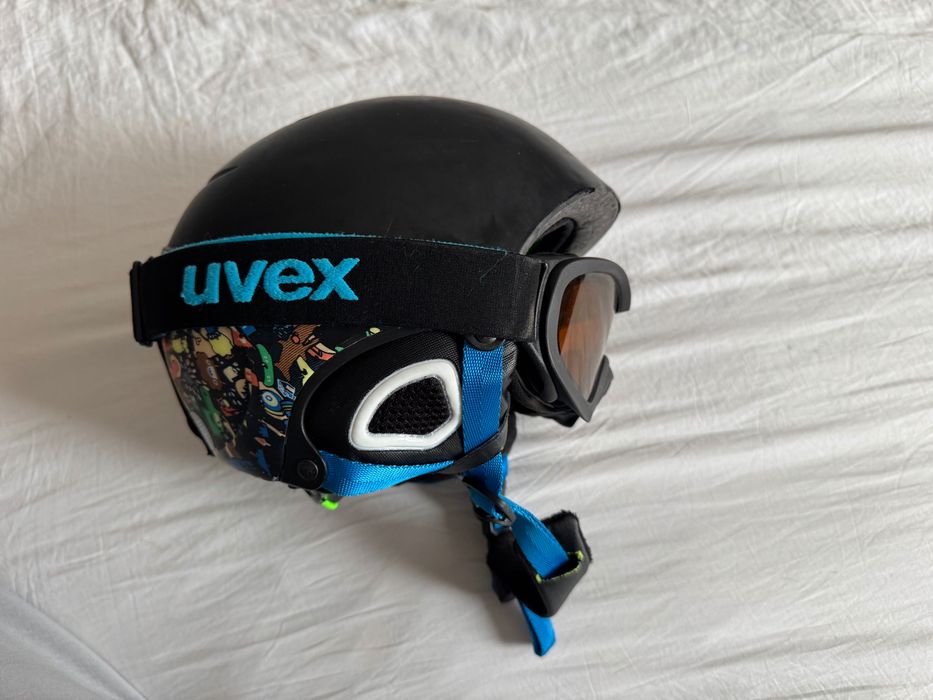 Детска  ски каска с маска размер 52см за деца 3/6г