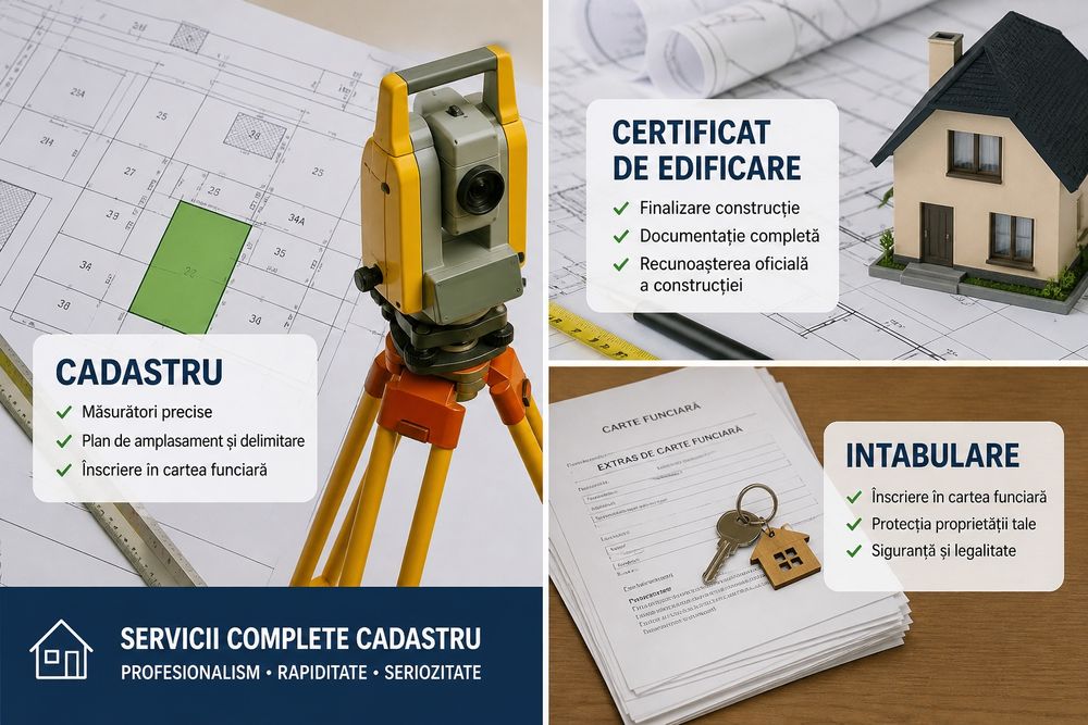 Certificat de edificare + Cadastru + Intabulare | Case construite | București