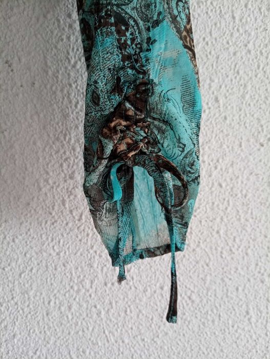 Camasa turcoaz cu imprimeu