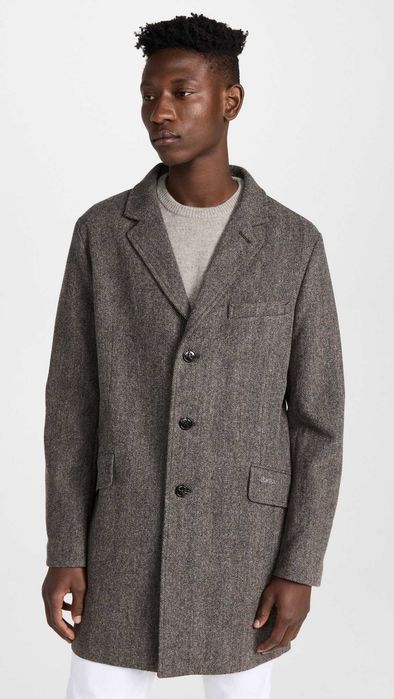 Barbour, Palton de lână Hendon cu model Herringbone, Gri, M