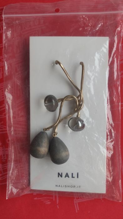 НОВИ! Обеци NALI в златисто, с дърво и метал