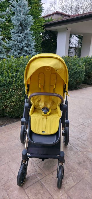 Carucior Cybex Priam Platinum 4.0, Mustard Yellow cu cadru Rosegold