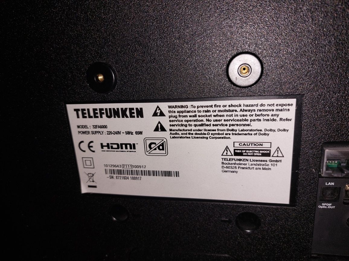 Телевизор телефункен 32FA6000 telefunken 32 FA 6000 android tv гр ...
