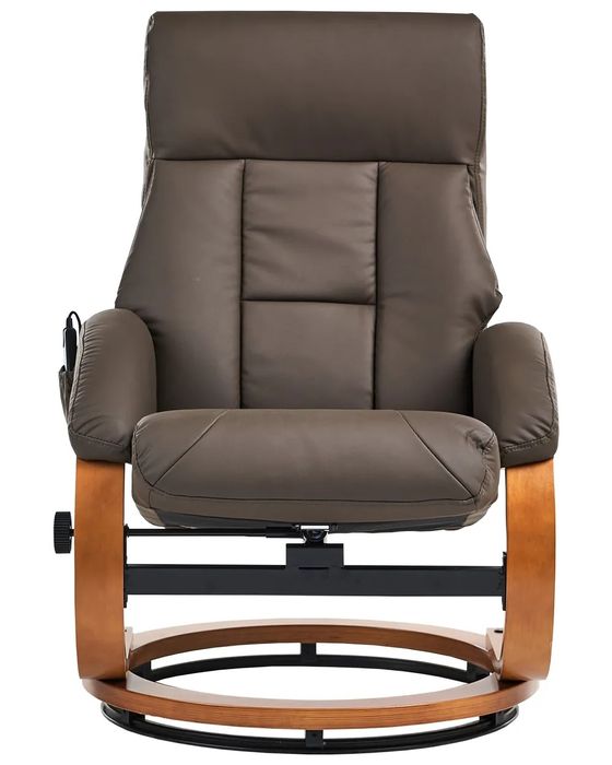 NOU Fotoliu de masaj FORCE, maro inchis, piele ecologică