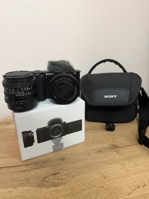 Sony ZV-E10 + 16-50 II + Стар Ръчен  Обектив на Канон с преходник 1.8 50мм