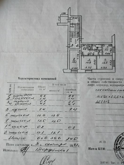 Продается 3-х комнатная квартира.