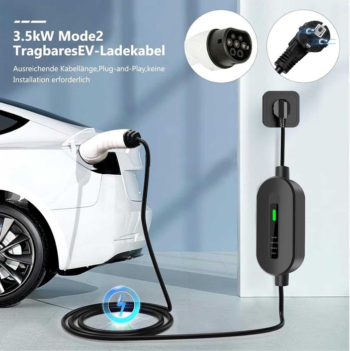 Преносима станция за зареждане на електрически автомобил 16A 5M,1 фаза