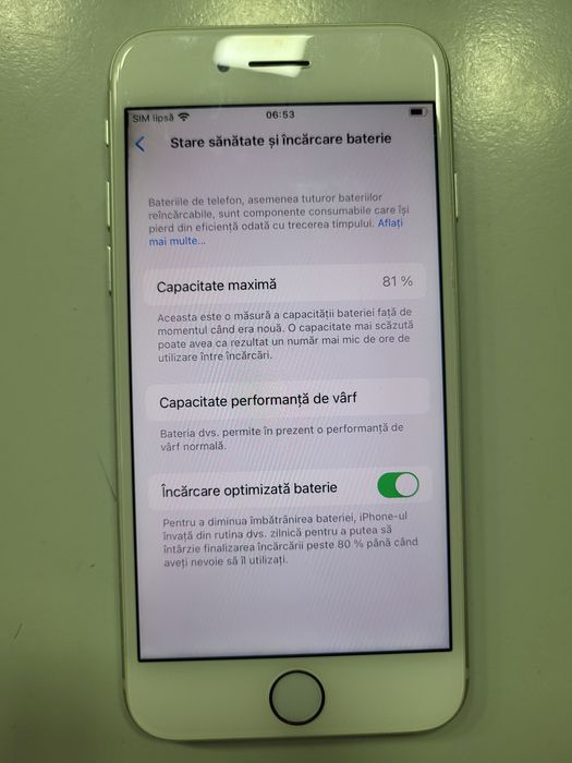 Iphone 8 Whte TuchID defect Impecabil ca Nou Poze Reale
