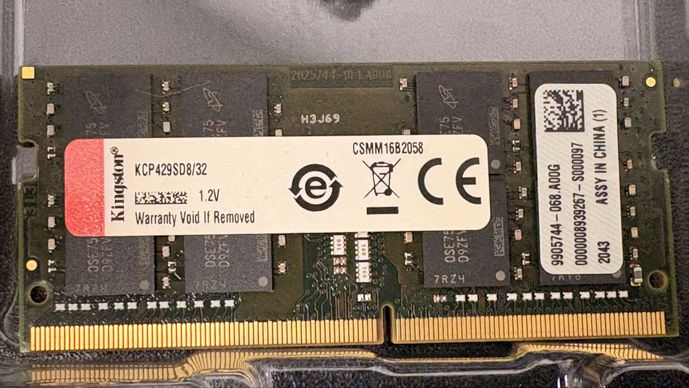 Kit Kingston 2x 32GB DDR4 2933MHz SO-DIMM – 64GB RAM - Laptop/Notebook