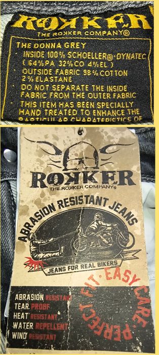 Blugi moto noi cu Kevlar si protecții, Rokker The Donna Grey, W29L34