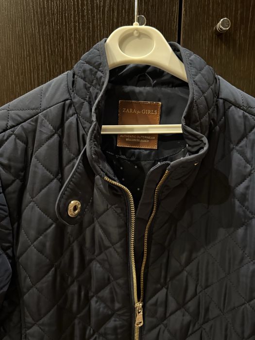 Детско яке Zara Girls пролет/есен преходно - Тъмносиньо