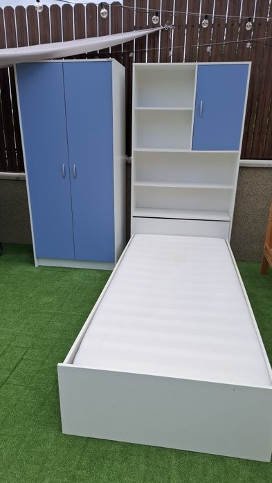 Set mobilier cameră copii – Pat + Dulap + Bibliotecă