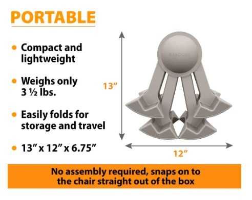 Столче за пътуване Sack'n seat, Средство за повдигане на стол KABOOST