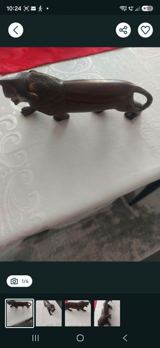 Sculptura lemn leu