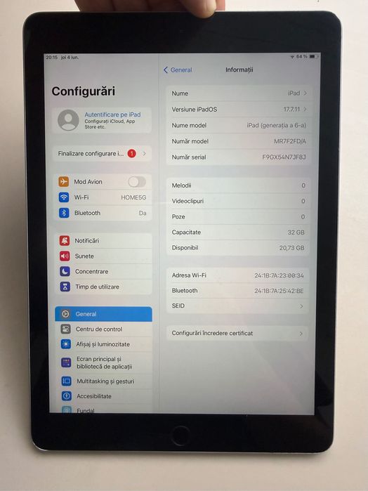 Tableta Apple iPad 6th Gen 32GB iOS 17