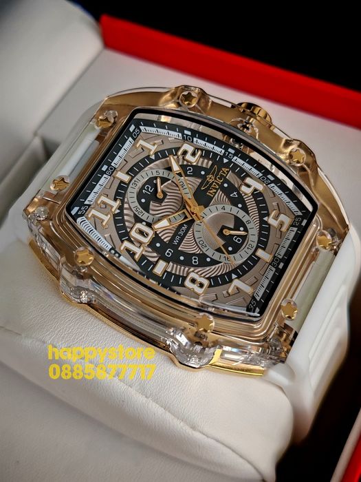 INVICTA Cyclone White/Gold 49 mm, Инвикта нов ръчен часовник