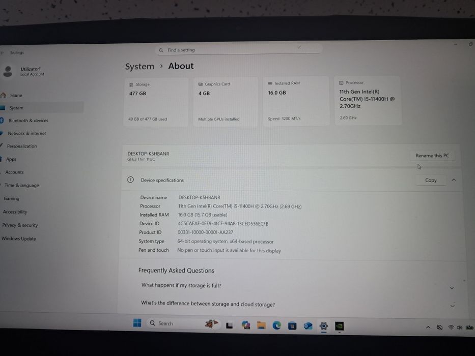 Vand laptop gaming MSI (nu schimb cu nimic doar vand)
