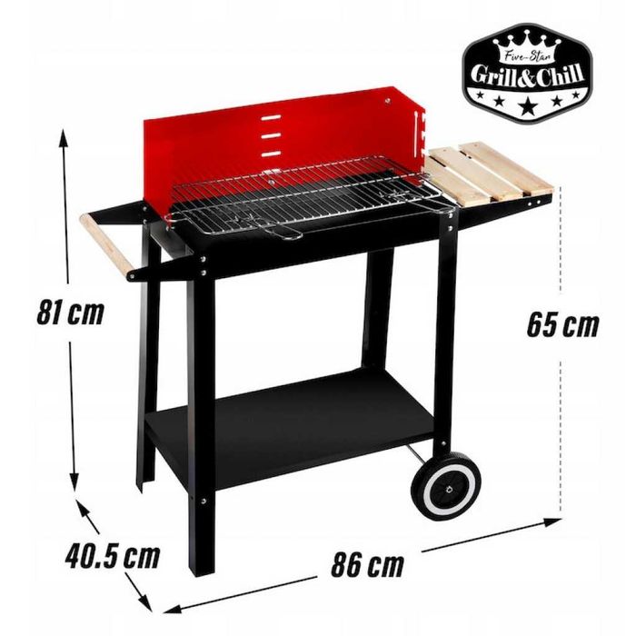 Градинско барбекю на колела + Подарък 3 прибора