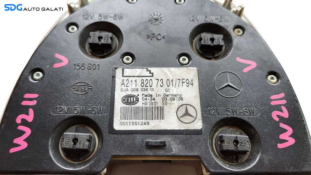 Plafoniera Lumini Lampa Iluminare Spate Pasageri Mercedes Clasa E Class W211 2001 - 2009 Cod A2118207301 2JA008336-13 [L8519]