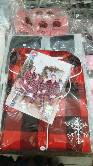 Пижамы в клеточку НОВОГОДНИЕ