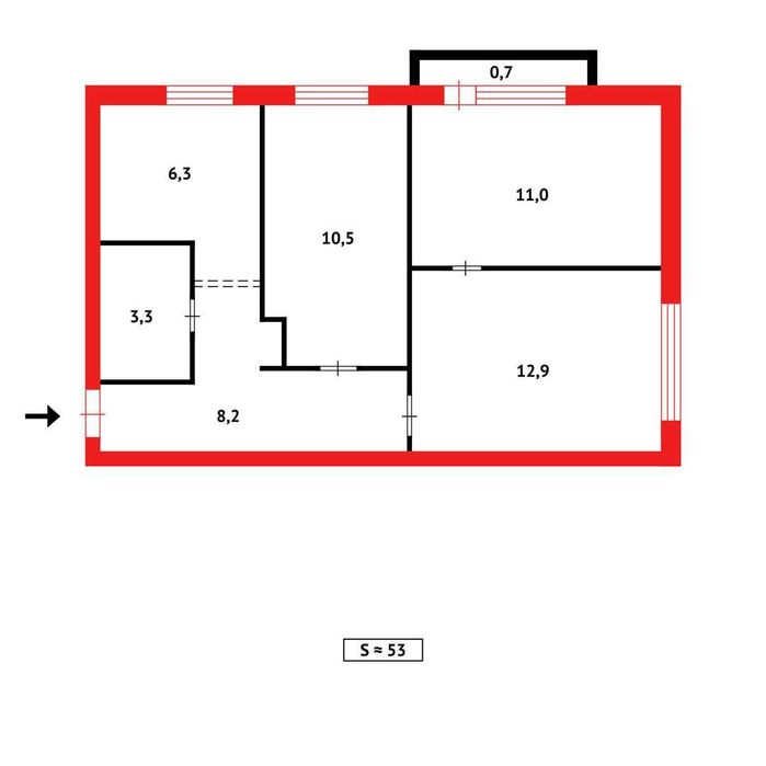 S  Продам 3-х ком в соцгороде 2/5 этаж