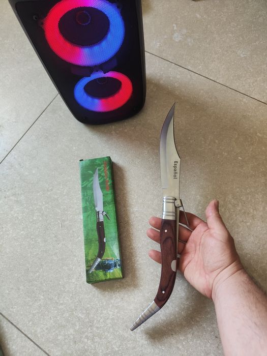 Briceag Spaniol 38cm ( nou in cutie Cuțit Criket, maner lemn)